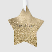 Chique Gouden Glam Glitzy Glitter Ornament (voorkant)