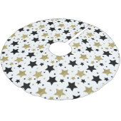 Chique gouden glans en zwarte sterren kerstboom rok (Gekanteld)