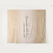 Chique gouden glinster ombre blush trouw achtergro wandkleed (Voorkant (horizontaal))