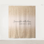 Chique gouden glinster ombre blush trouw achtergro wandkleed (Voorkant)
