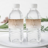 Chique gouden glinsterende druppel 80ste verjaarda waterfles etiket