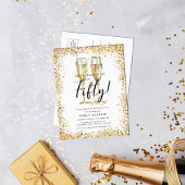Chique gouden glitter 50ste verjaardagsfeestje uitnodiging briefkaart