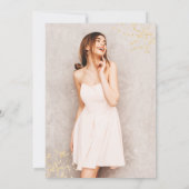 Chique gouden glitter bloemenfoto waterverf Sweet  Kaart (Achterkant)