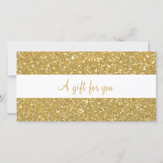 Chique Gouden Glitter Cadeaubon (Voorkant)