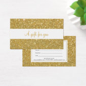 Chique Gouden Glitter Cadeaubon Visitekaartje (Bureau)