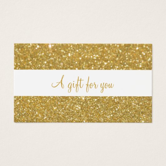 Chique Gouden Glitter Cadeaubon Visitekaartje (Voorkant)