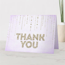 Chique Gouden Glitter Dank Je Wel Bedankkaart