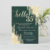 Chique gouden glitter Drops sterren groen Kaart (Staand voorkant)