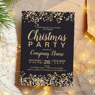 Chique gouden glitter grijs zakelijke kerstfeest kaart
