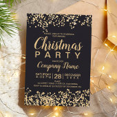 Chique gouden glitter grijs zakelijke kerstfeest kaart