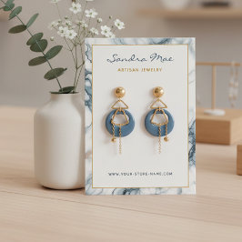 Chique Gouden Glitter Marmer Sieraden Displaykaart Visitekaartje