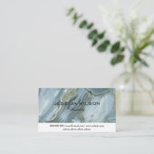 Chique gouden glitter marmer visitekaartje (Staand voorkant)