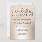 Chique Gouden Glitter Ombre Metallic 50ste Verjaar Kaart (Voorkant)