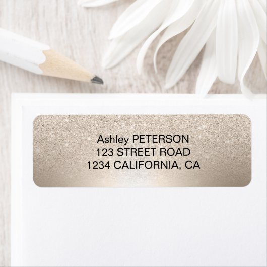 chique gouden glitter ombre metallic folie etiket (Insitu)