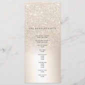 Chique gouden glitter ombre metallic folie program programmakaart (Achterkant)