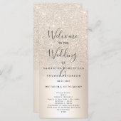Chique gouden glitter ombre metallic folie program programmakaart (Voorkant / Achterkant)