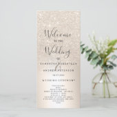 Chique gouden glitter ombre metallic folie program programmakaart (Staand voorkant)