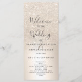 Chique gouden glitter ombre metallic folie program programmakaart (Voorkant)