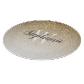Chique gouden glitter ombre monogram snijplank (Hoek)