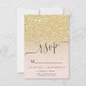 Chique gouden glitter ombre RSVP blush roze Sweet  Kaart (Voorkant)