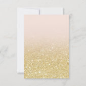 Chique gouden glitter ombre RSVP blush roze Sweet  Kaart (Achterkant)