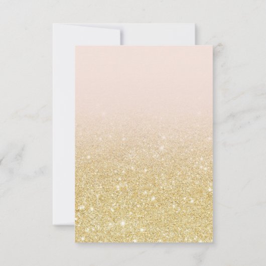 Chique gouden glitter ombre RSVP blush roze Sweet Kaart (Achterkant)