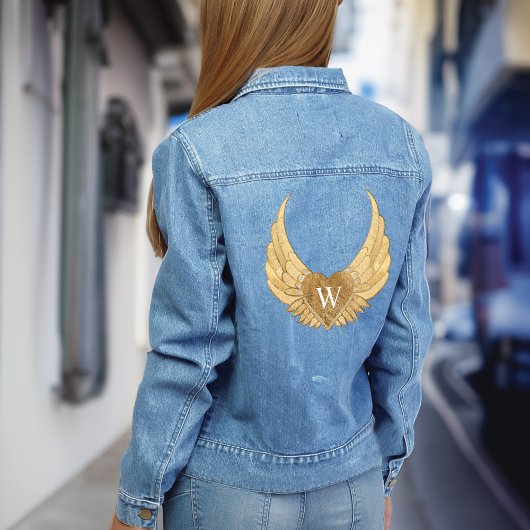 Chique gouden Glitter Pareltjes Custom Monogram An Denim Jacket