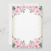Chique Gouden Glitter Roze Bloemen 60ste Zestig Ve Kaart (Achterkant)