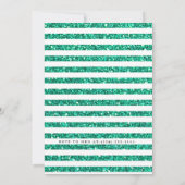 Chique gouden glitter strepen verjaardagsfeestje kaart (Achterkant)