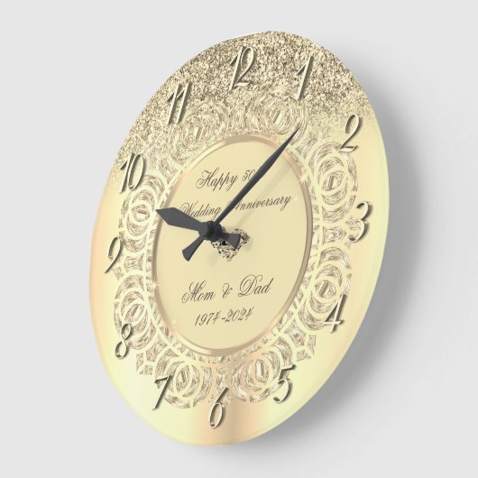 Chique gouden glitter wervelt 50 bruiloft Jubileum Grote Klok (Hoek)