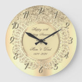 Chique gouden glitter wervelt 50 bruiloft Jubileum Grote Klok (Voorkant)