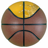 Chique Gouden Glitterdruppels Glitterende Monogram Basketbal (Rechts)