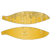 Chique Gouden Glitterdruppels Glitterende Monogram Basketbal (Panelen)