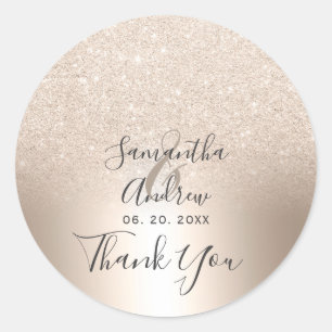 Chique gouden glitters glans metallic folie dank j ronde sticker