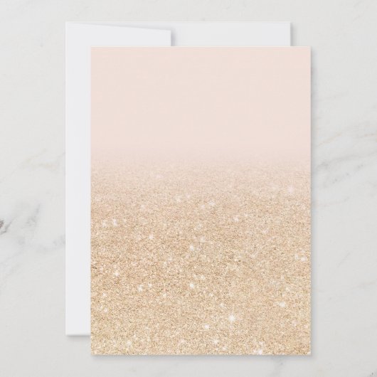 Chique gouden glitters roze uitgestelde nieuwe pla kaart (Achterkant)