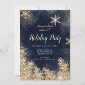 Chique gouden glittersneeuw Kerst zakelijke feestd Kaart (Voorkant)