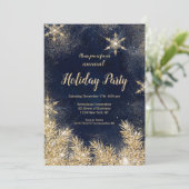 Chique gouden glittersneeuw Kerst zakelijke feestd Kaart (Staand voorkant)