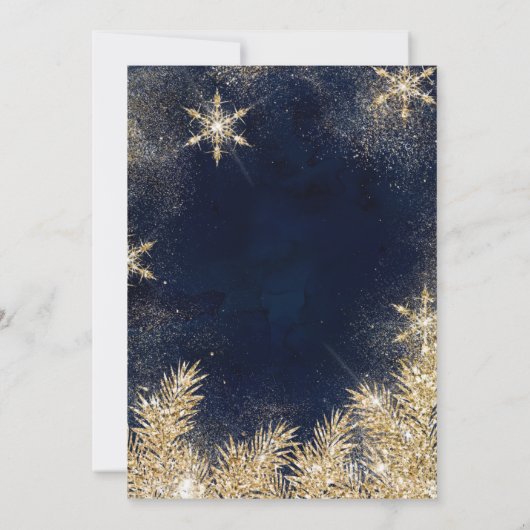 Chique gouden glittersneeuw Kerst zakelijke feestd Kaart (Achterkant)
