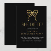 chique gouden grd,Elegante minimalistische zwart-w Kaart (Voorkant / Achterkant)