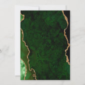 Chique Gouden Groene Agaat Bruiloft Save the Date (Achterkant)