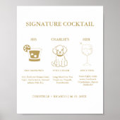 Chique gouden handtekening Coctail Drink bruiloft  Poster (Voorkant)