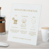 Chique gouden handtekening Coctail Drink bruiloft  Reclamebord Met Voetstuk (Insitu)