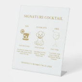 Chique gouden handtekening Coctail Drink bruiloft  Reclamebord Met Voetstuk (Voorkant)