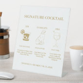 Chique gouden handtekening Coctail Drink bruiloft  Reclamebord Met Voetstuk (Insitu)