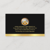 Chique gouden handyman signage golf visitekaartje (Achterkant)