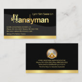 Chique gouden handyman signage golf visitekaartje (Voorkant / Achterkant)