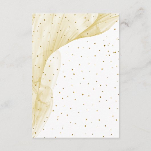 Chique gouden herten & Confetti bruiloft details Informatiekaartje (Achterkant)