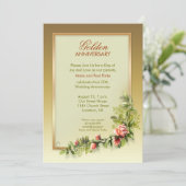 chique gouden huwelijksjubileum - 50 kaart (Staand voorkant)