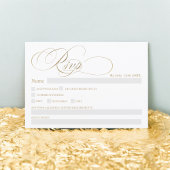 Chique gouden kalligrafie chique rsvp bruiloft kaart
