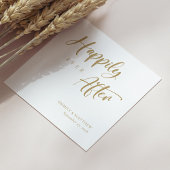 Chique gouden kalligrafie 'Happily ever after' bru Servet